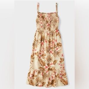 Floral Women’s Dress in Cream and Brown Size Large NWT